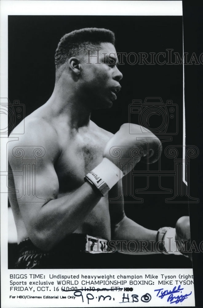 Boxer Tyrell Biggs to Fight Mike Tyson on Home Box Office Network-Historic Images