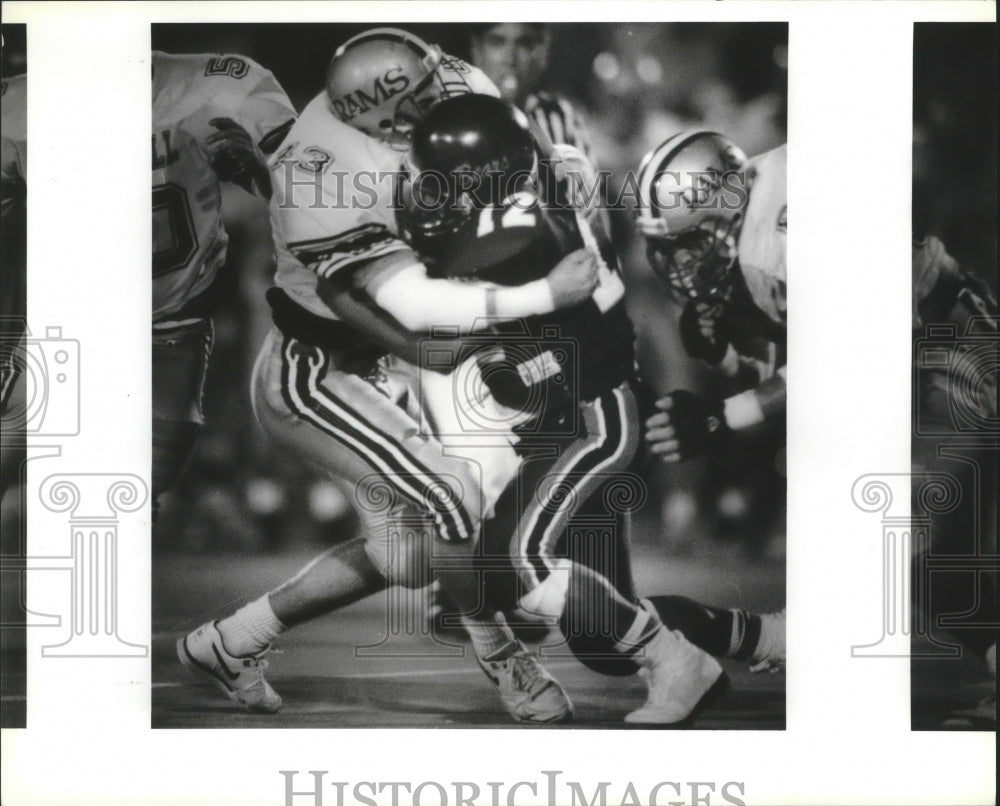 1990 Press Photo High School Football Players at Marshal Versus Edison Game- Historic Images