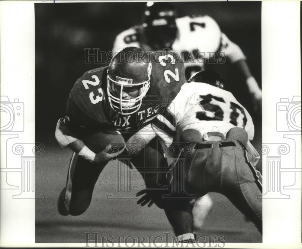 1990 Press Photo Fox Tech and Edison High School Football Players at Game- Historic Images