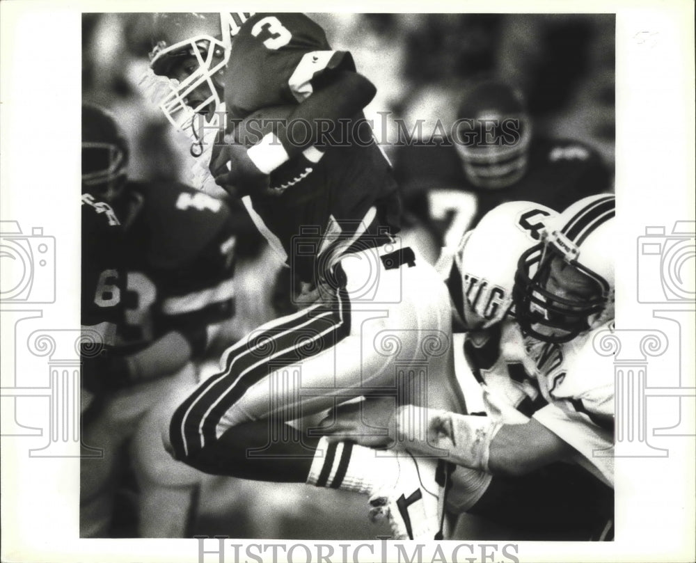 1990 Press Photo Jerome Holmes &amp; Larry Royers play High School Football game- Historic Images