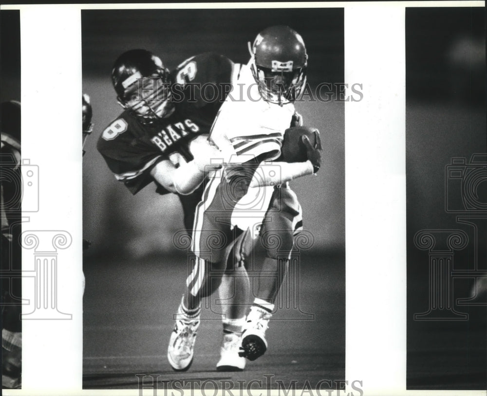 1991 Press Photo Taft and Eidson High School Football Players at Game- Historic Images