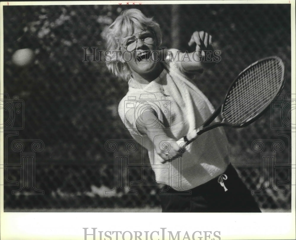 1987 Press Photo Ingrid Peltzer, USTA Women&#39;s Tennis, Thousand Oaks Country Club - Historic Images
