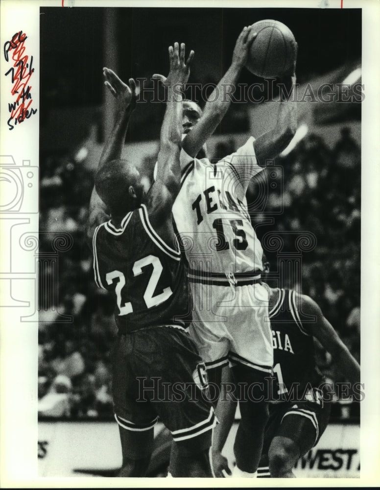 1992 Press Photo University of Texas and Georgia College Basketball Players- Historic Images