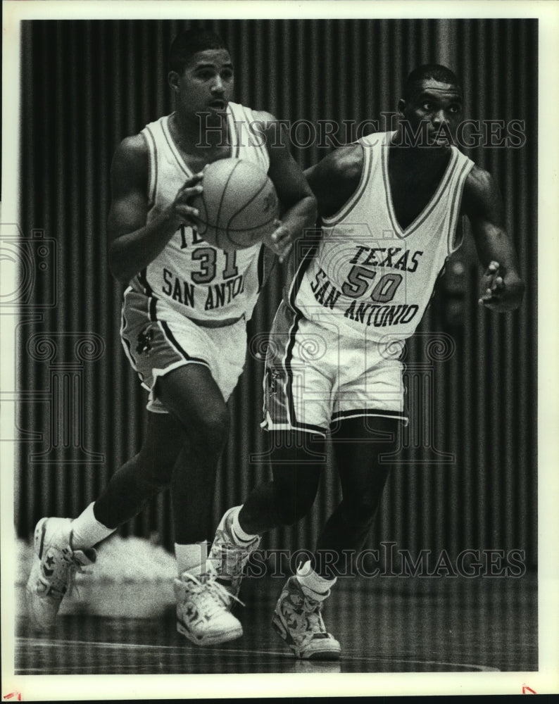 1991 Press Photo Texas-San Antonio and Texas Southern play college basketball-Historic Images