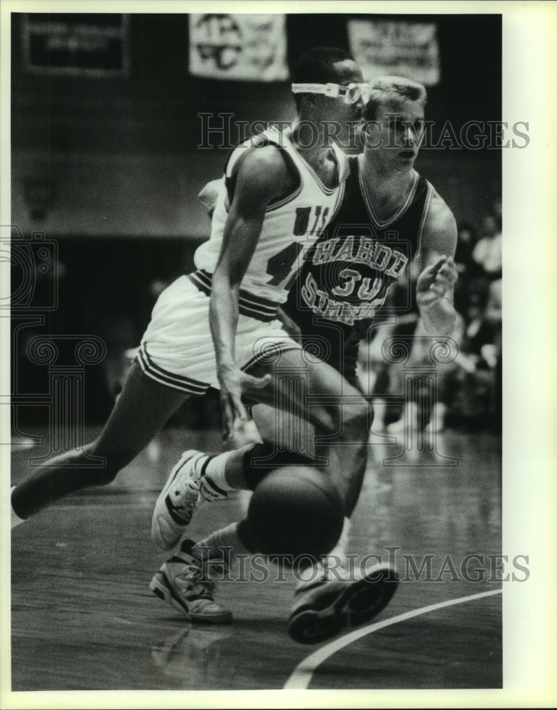 1990 Press Photo Texas-San Antonio and Hardin Simmons play college basketball- Historic Images
