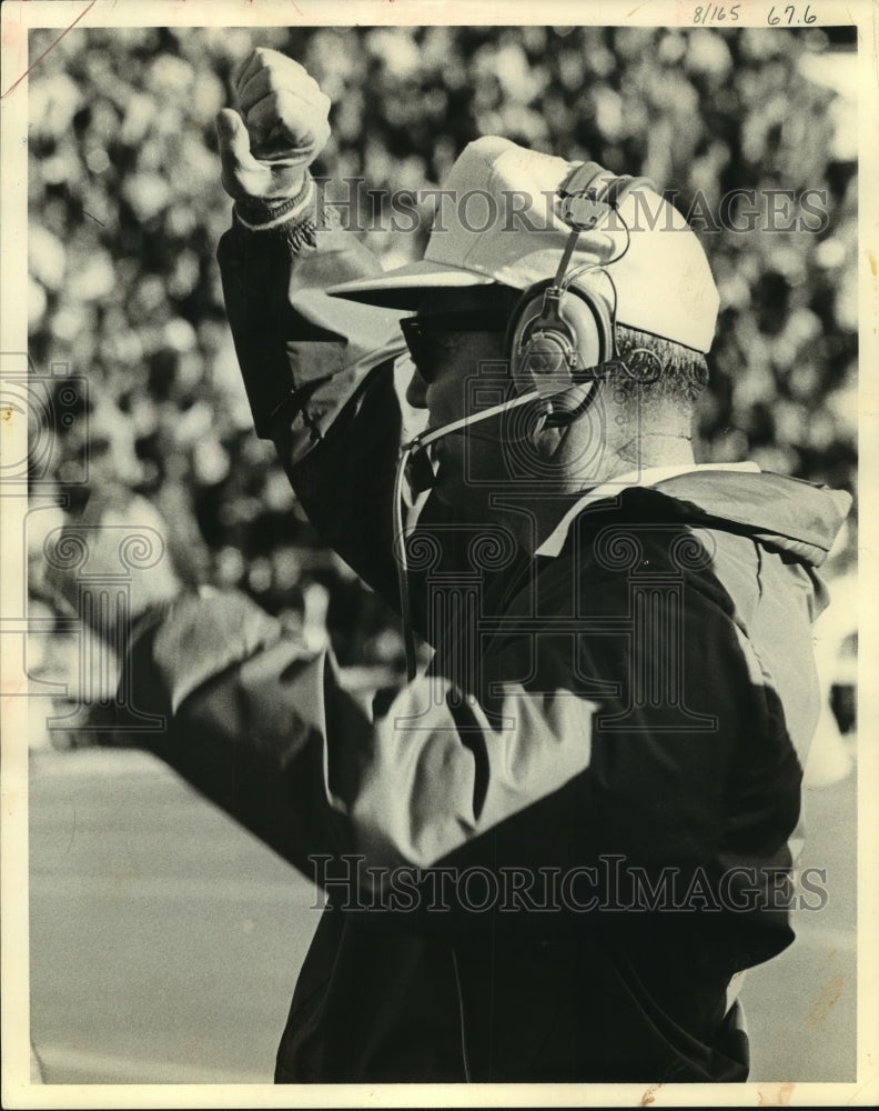 Mike Campbell, Football Coach at Game-Historic Images