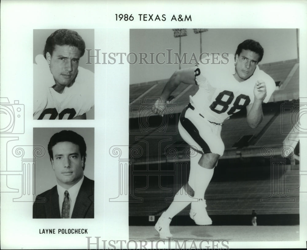 1986 Press Photo Texas A&M football player Layne Polocheck - sas05468- Historic Images