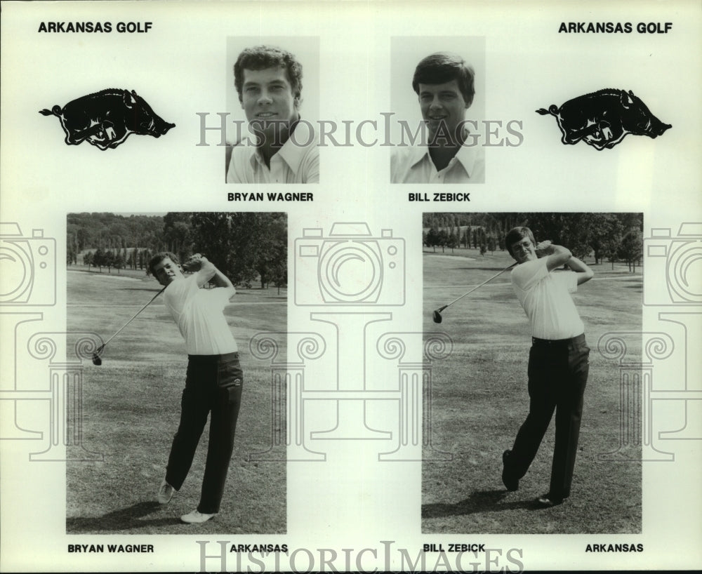 1984 Press Photo Arkansas College Golfers Bryan Wagner and Bill Zebick - Historic Images