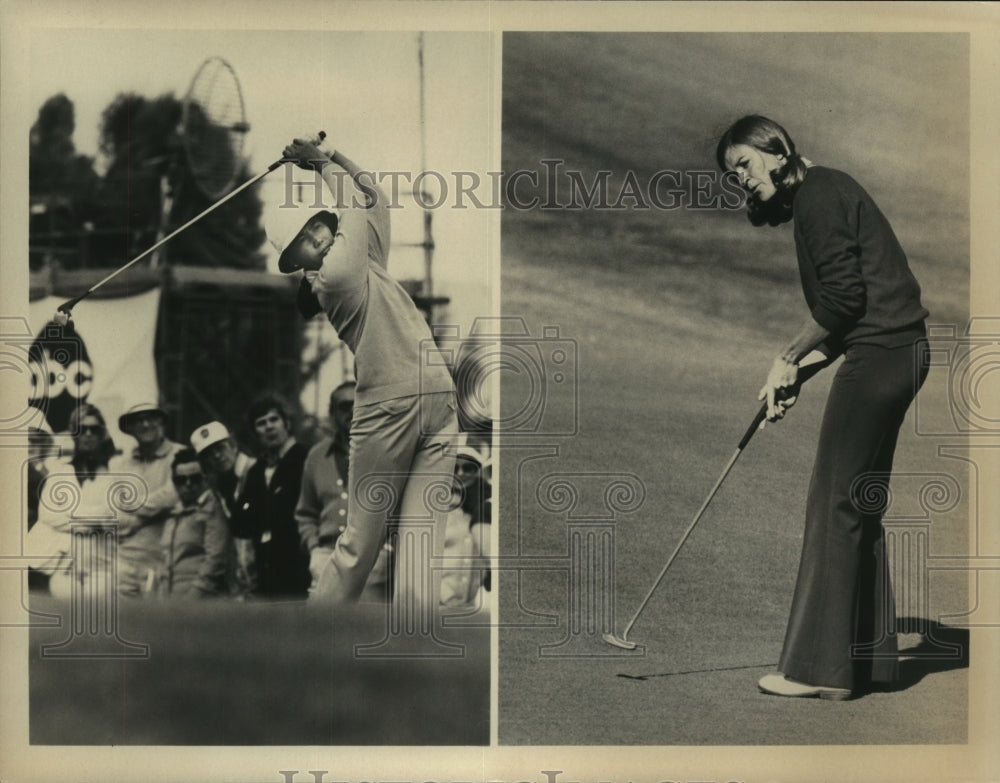 Press Photo Golfers Jane Blalock and Chako Higuchi at Palm Springs California- Historic Images