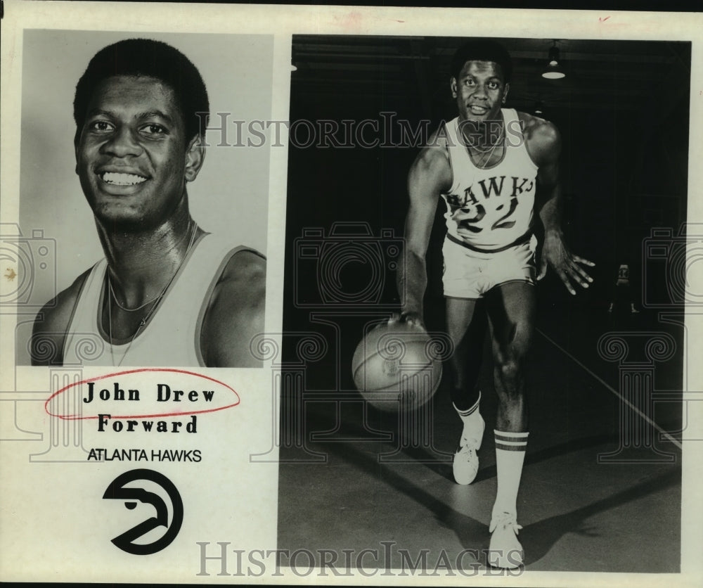 1977 Press Photo John Drew, Atlanta Hawks Basketball Player - sas06421 - Historic Images