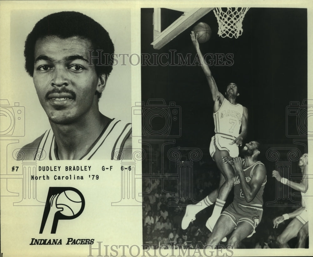 Press Photo Dudley Bradley, Indiana Pacers Basketball Player at Game- Historic Images