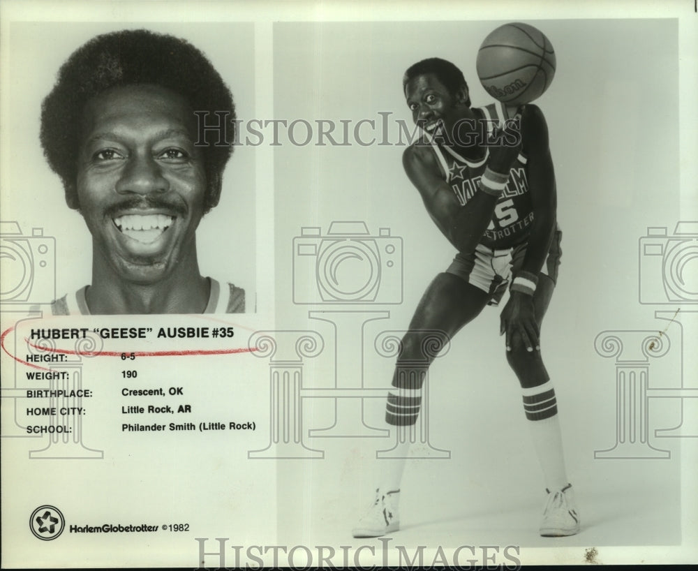 1982 Press Photo Hubert "Geese" Ausbie, Globetrotters Basketball Player- Historic Images