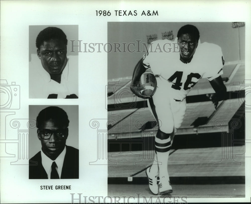 1986 Press Photo Steve Greene, Texas A&amp;M Football Player - sas06502 - Historic Images