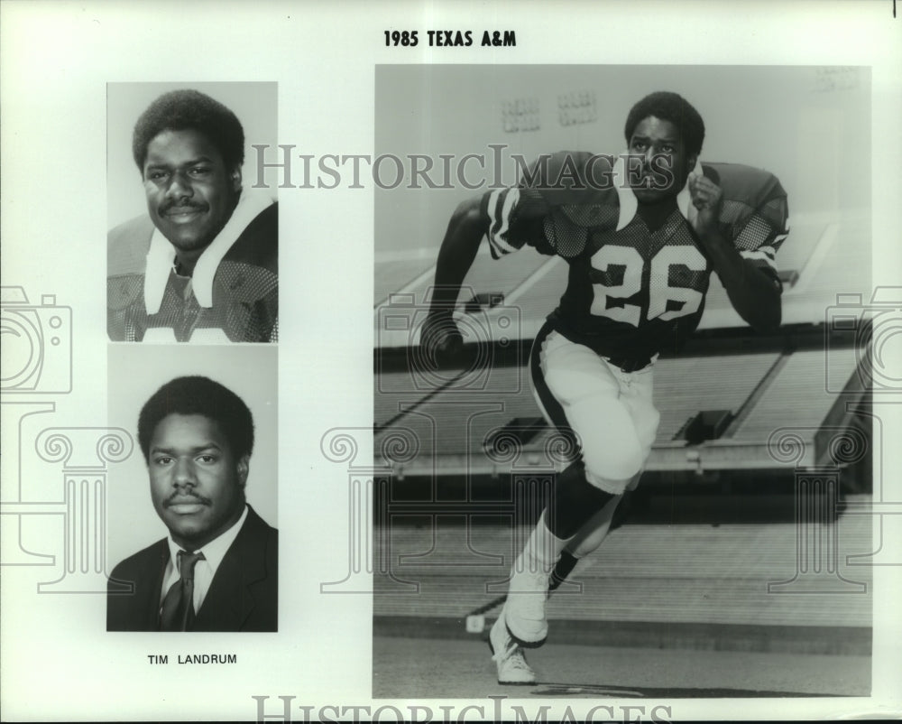 1985 Press Photo Tim Landrum, Texas A&amp;M Football Player - sas06523 - Historic Images