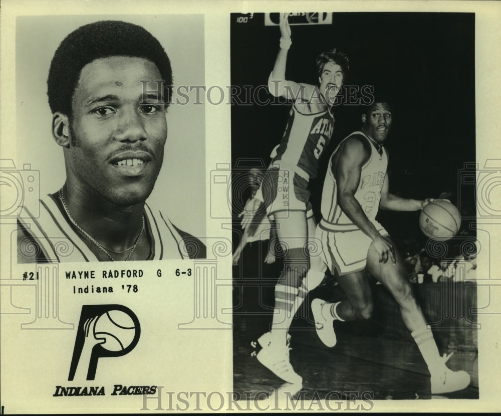 1978 Press Photo Wayne Radford, Indiana Pacers Basketball Player at Game - Historic Images