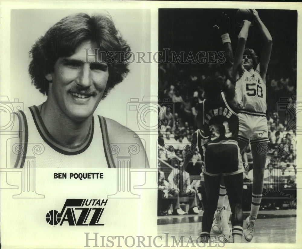 Press Photo Ben Poquette, Utah Jazz Basketball Player at Game - sas06560- Historic Images