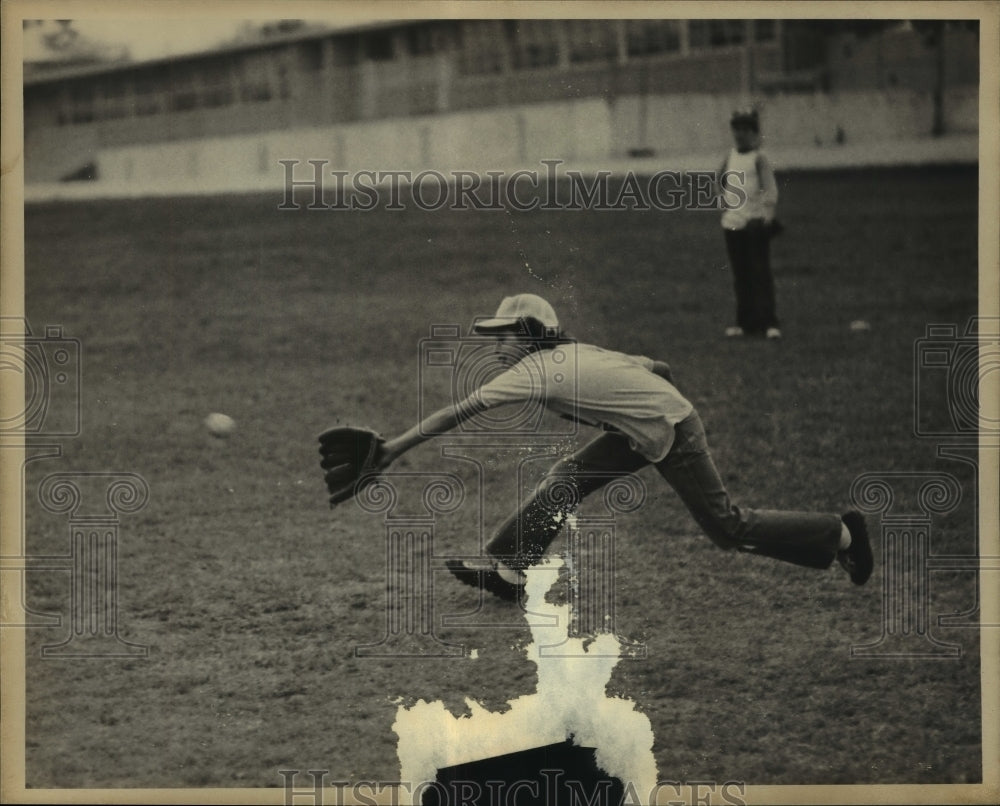 Youth Buentello Baseball Player Catches Ball-Historic Images