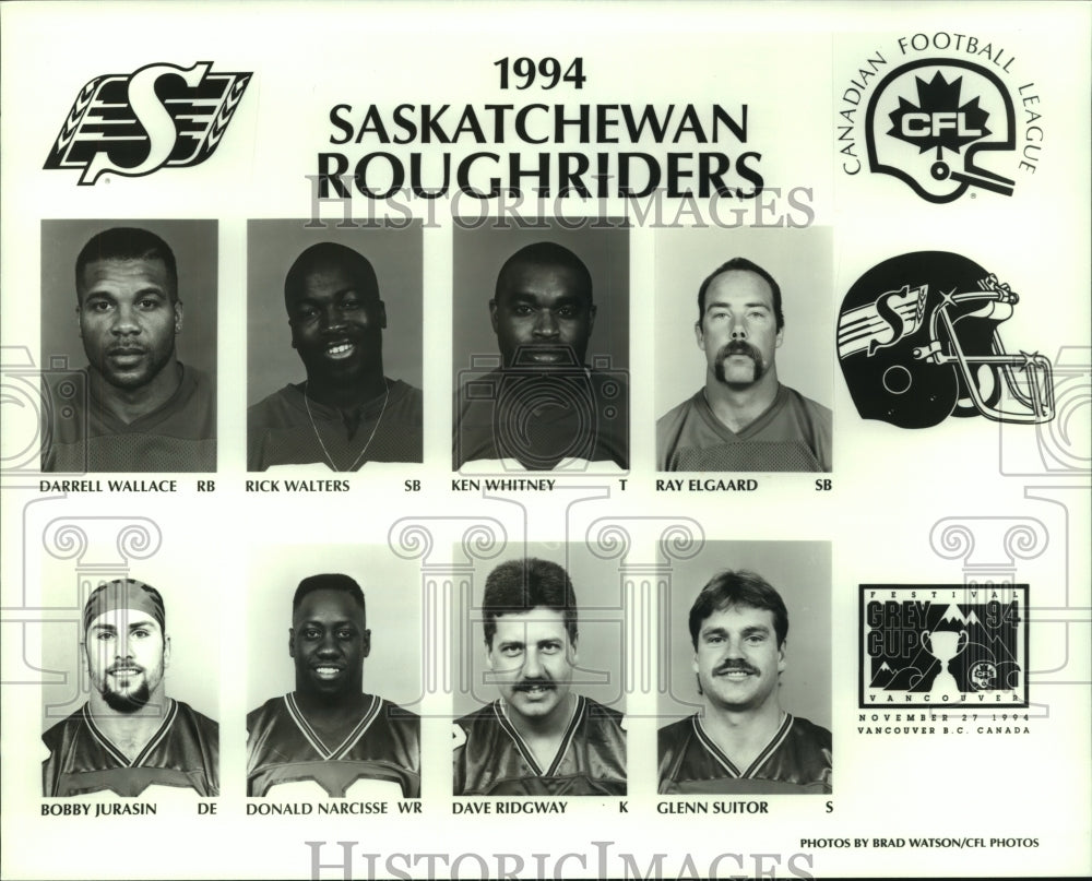 1994 Press Photo Saskatchewan Roughriders football mug shots - sas06724 - Historic Images