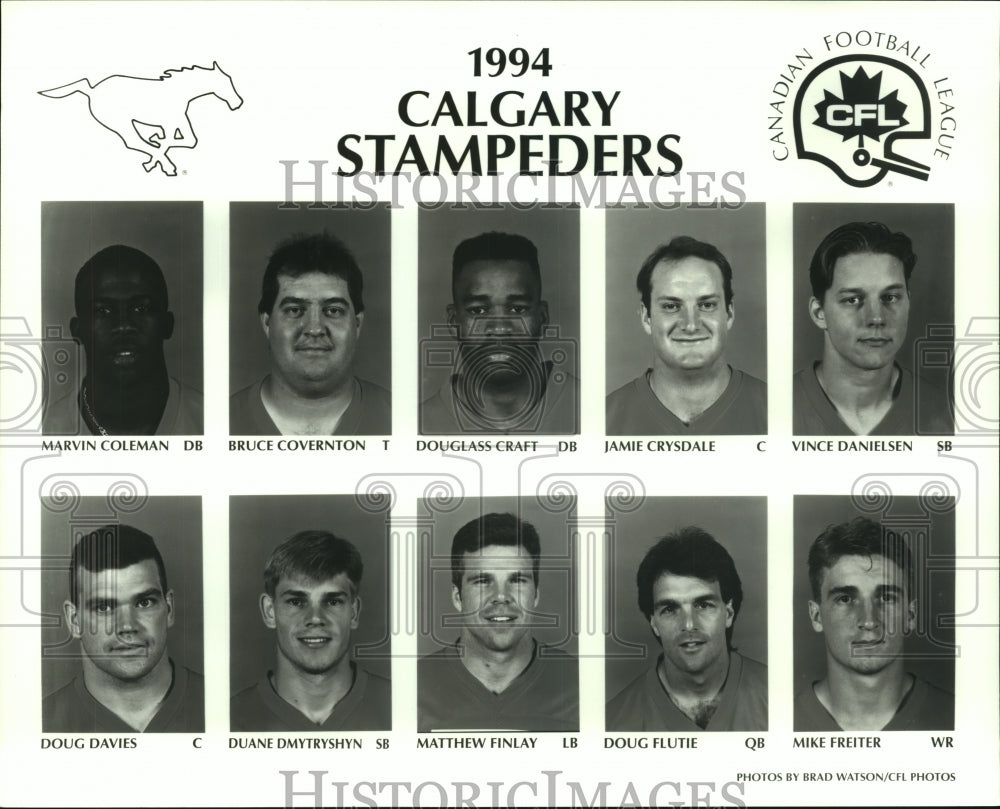 1994 Press Photo Calgary Stampeders football team mug shots - sas06726 - Historic Images