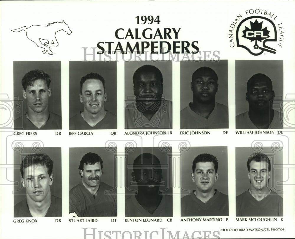 1994 Press Photo Calgary Stampeders football team mug shots - sas06727 - Historic Images