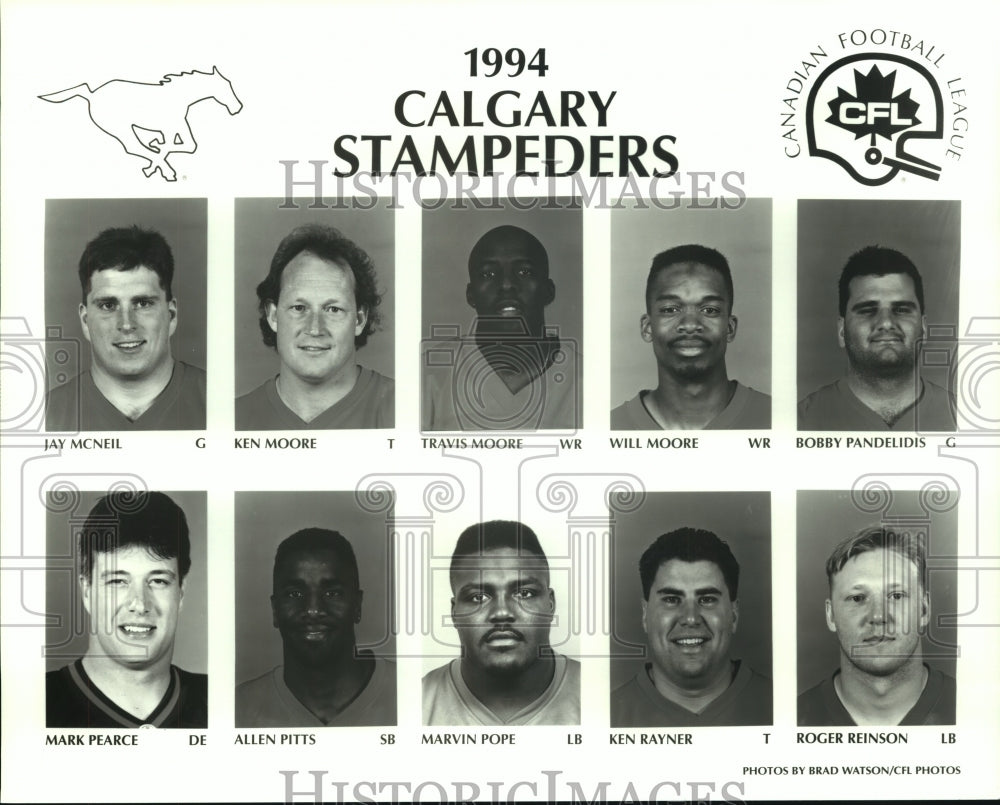 1994 Press Photo Calgary Stampeders football team mug shots - sas06728 - Historic Images