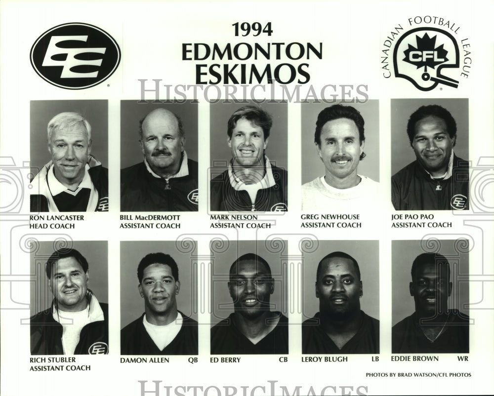1994 Press Photo Edmonton Eskimos football team mug shots - sas06731 - Historic Images