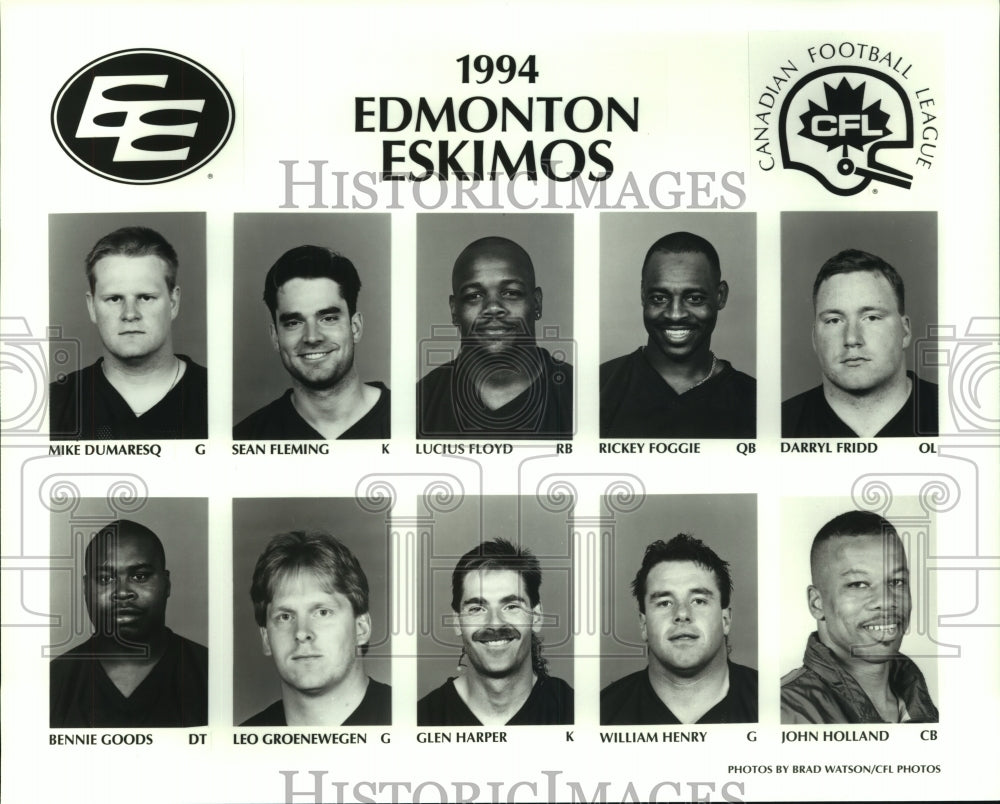 1994 Press Photo Edmonton Eskimos football team mug shot - sas06733 - Historic Images