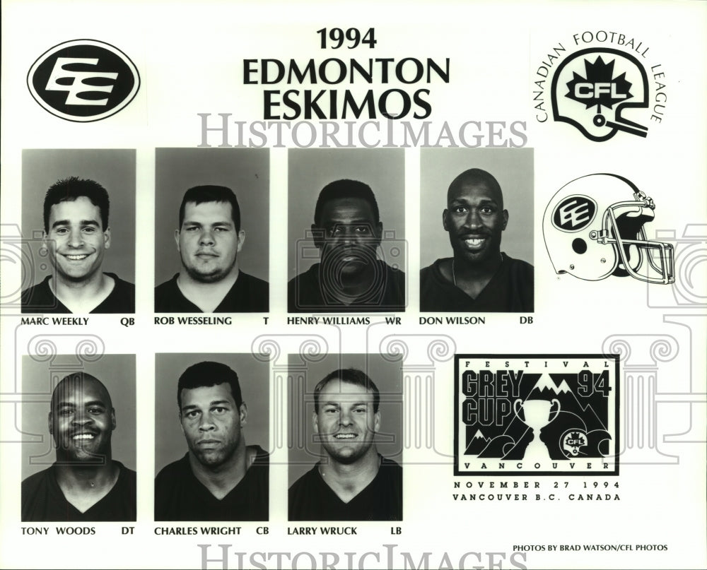 1994 Press Photo Edmonton Eskimos football team mug shots - sas06736 - Historic Images