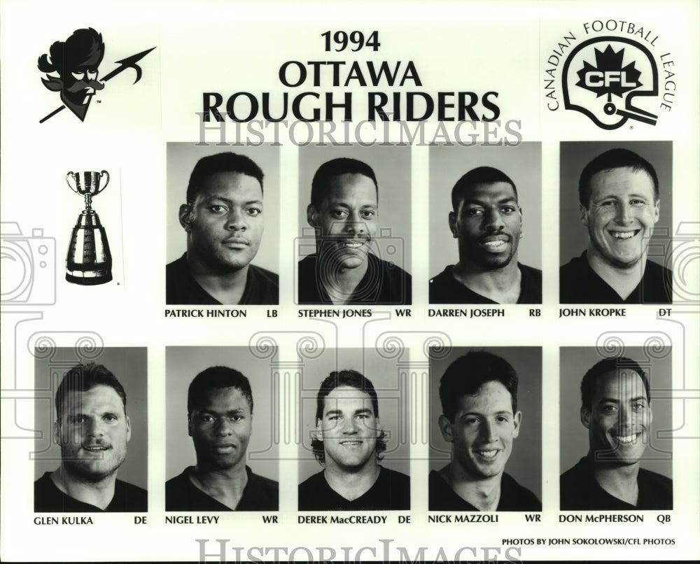 1994 Press Photo Ottawa Roughriders football team mug shots - sas06741 - Historic Images