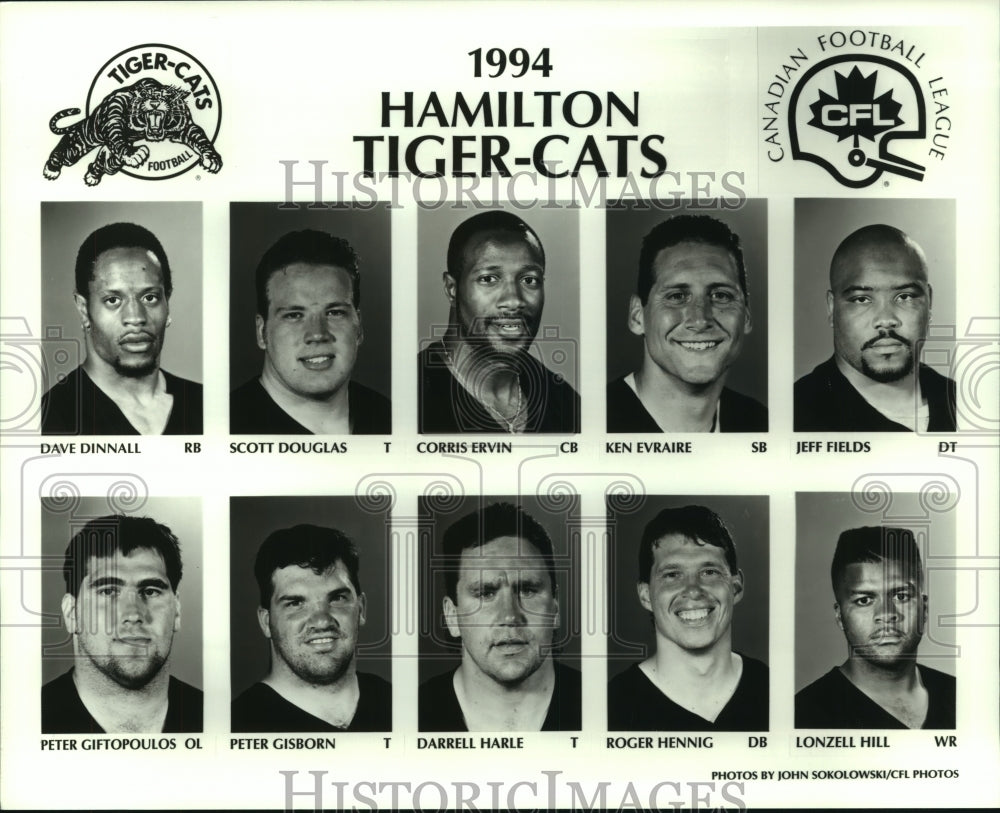 1994 Press Photo Hamilton Tiger-Cats Canadian Football League Team Players - Historic Images