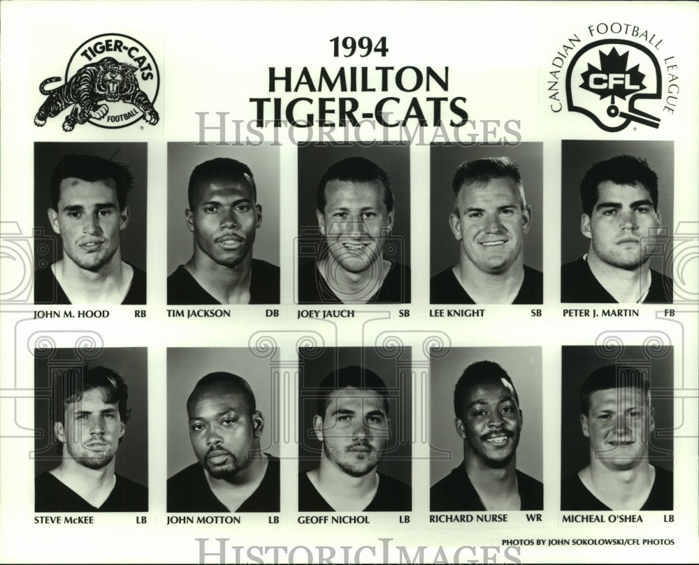 1994 Press Photo Hamilton Tiger-Cats Canadian Football League Team Players - Historic Images