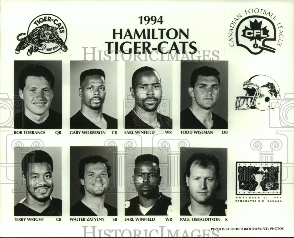 1994 Press Photo Hamilton Tiger-Cats Canadian Football League Team Players - Historic Images