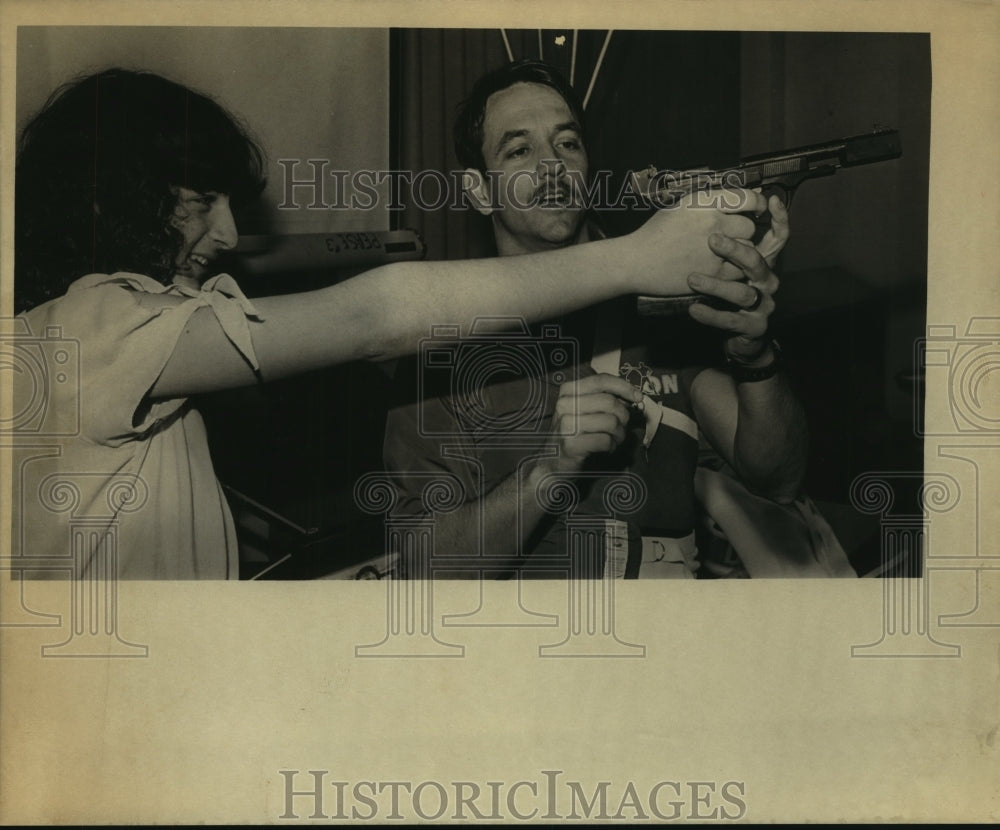 1981 Press Photo Modern Pentathlon Athletes Blair Driggs and Margie Rodetis- Historic Images