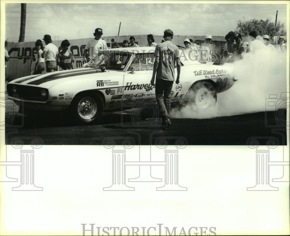 1986 Press Photo Stockcar Drag Racing Car at Alamo Dragway - sas06818 - Historic Images