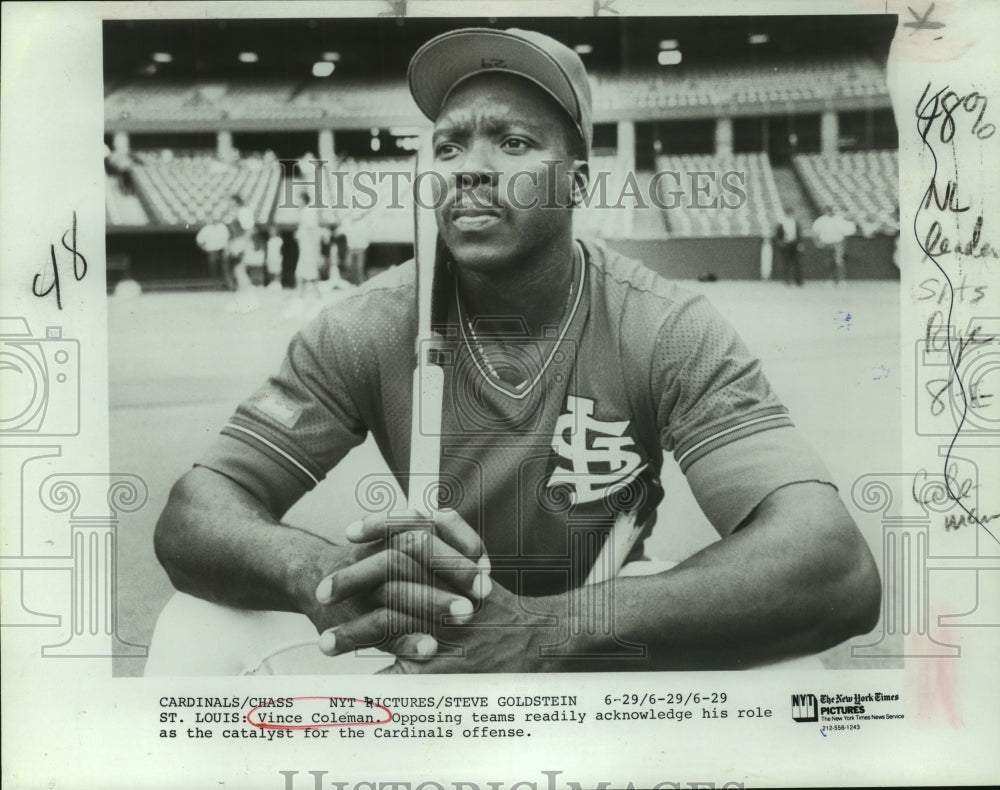 Vince Coleman, Saint Louis Cardinals Baseball Player-Historic Images