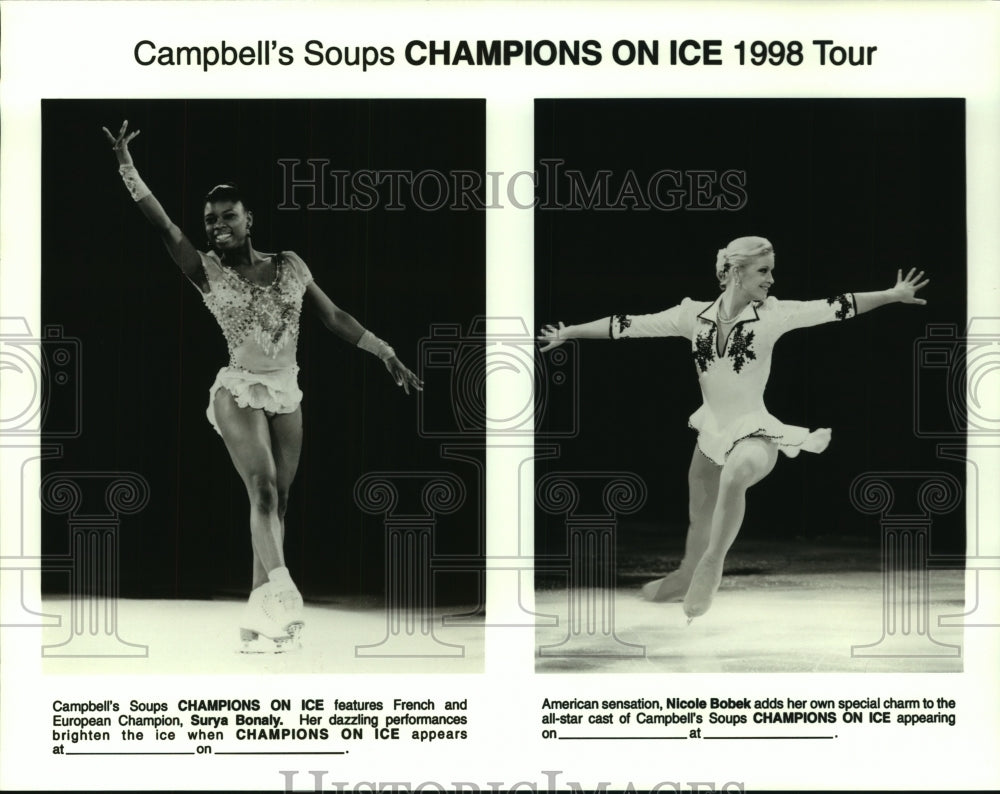 1998 Press Photo Ice Skaters at Campbell&#39;s Soups Champions on Ice Tour- Historic Images