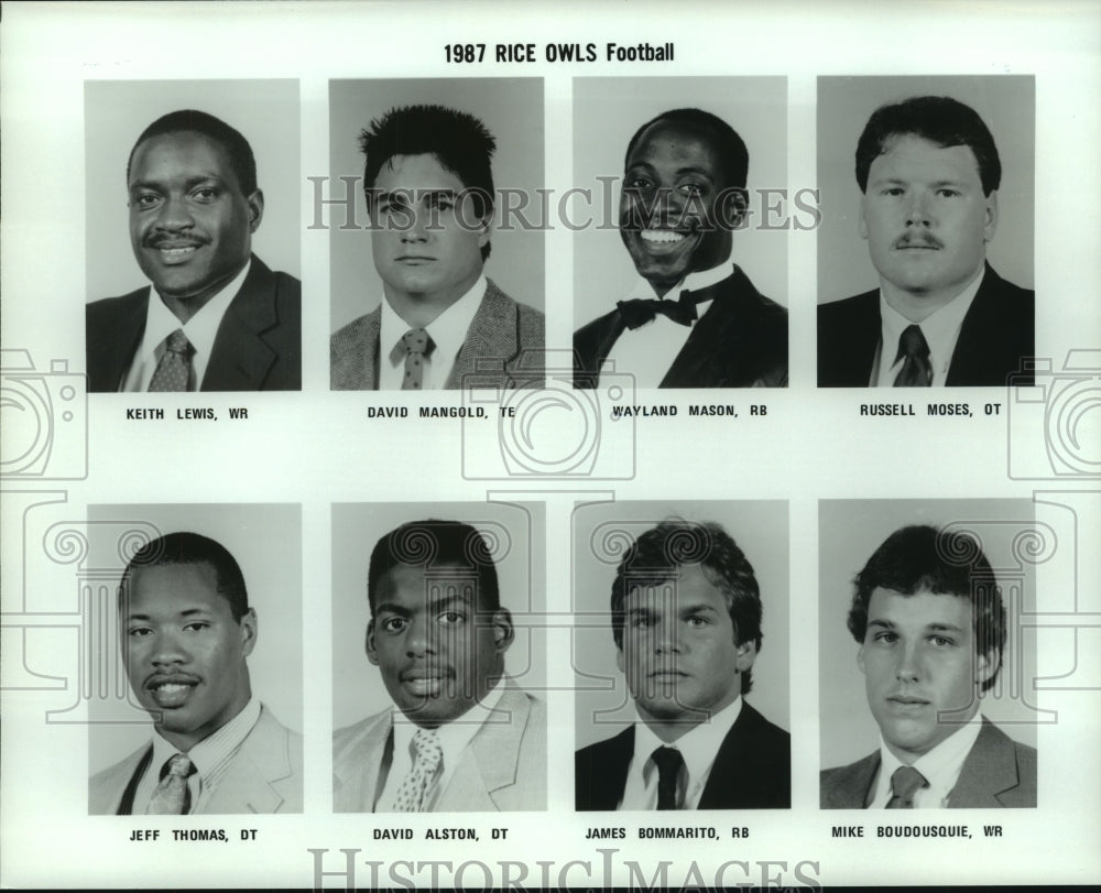 1987 Rice University College Owls Football Team Players - sas06983 ...