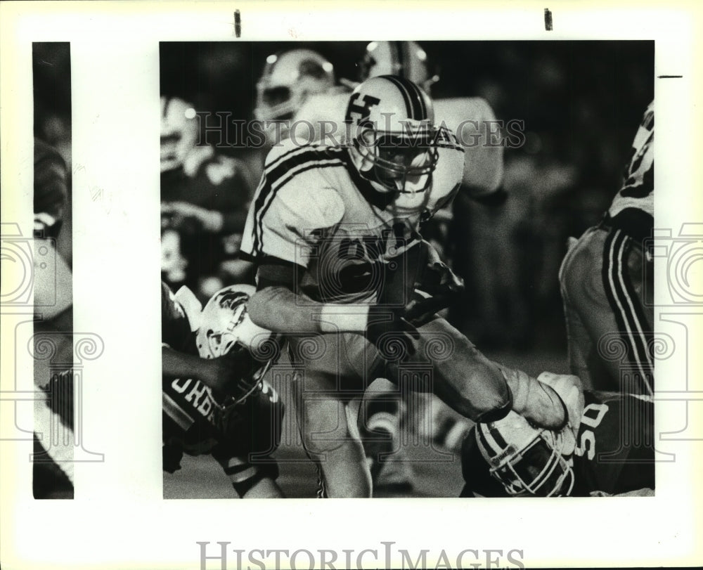 1989 Press Photo Jeffery White, Highlands High School Football Player at Game - Historic Images