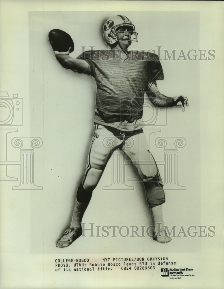 Press Photo Robbie Bosco, Brigham Young University Football Player - sas07124 - Historic Images