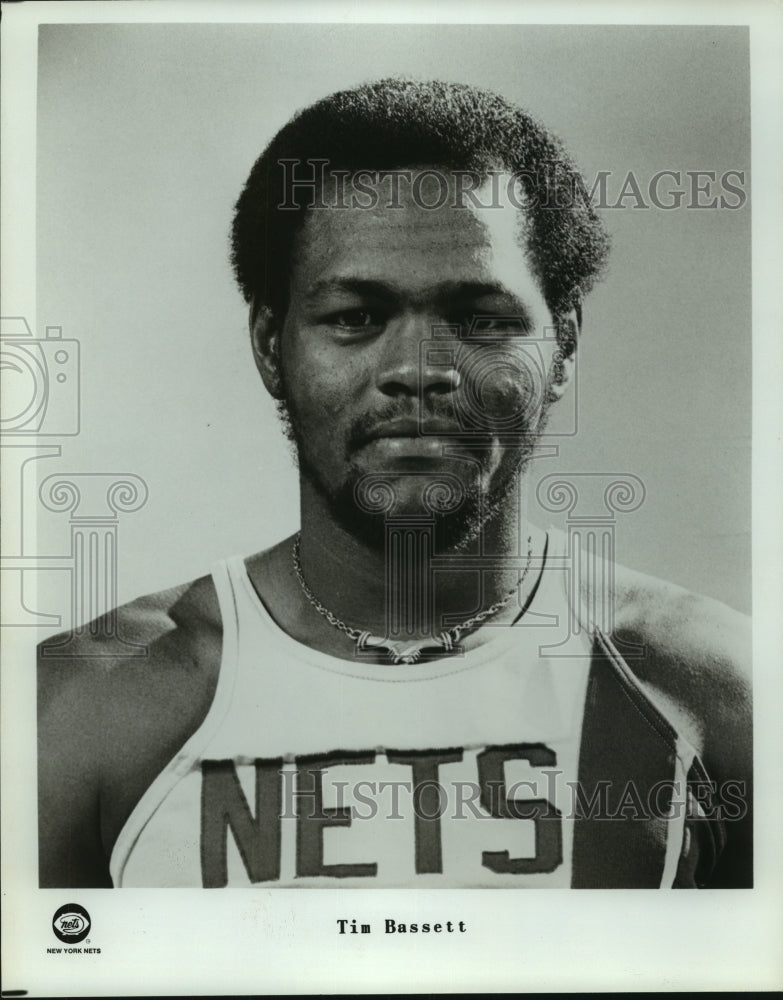 Press Photo New York Nets basketball player Tim Bassett - sas07171 - Historic Images