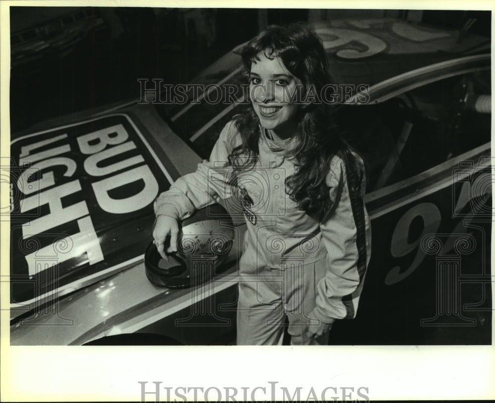 1985 Press Photo Sherry Blakely, Race Car Driver for Overdrive Transmission- Historic Images