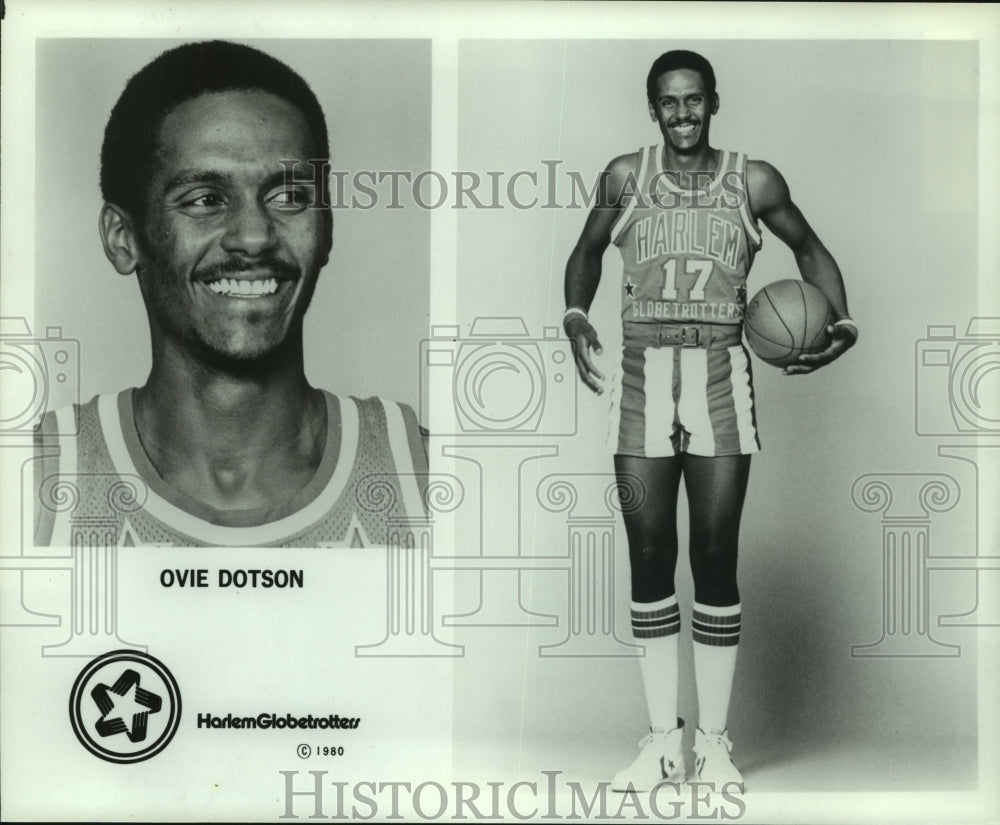 1980 Press Photo Ovie Dotson, Harlem Globetrotters Basketball Player - sas07436 - Historic Images
