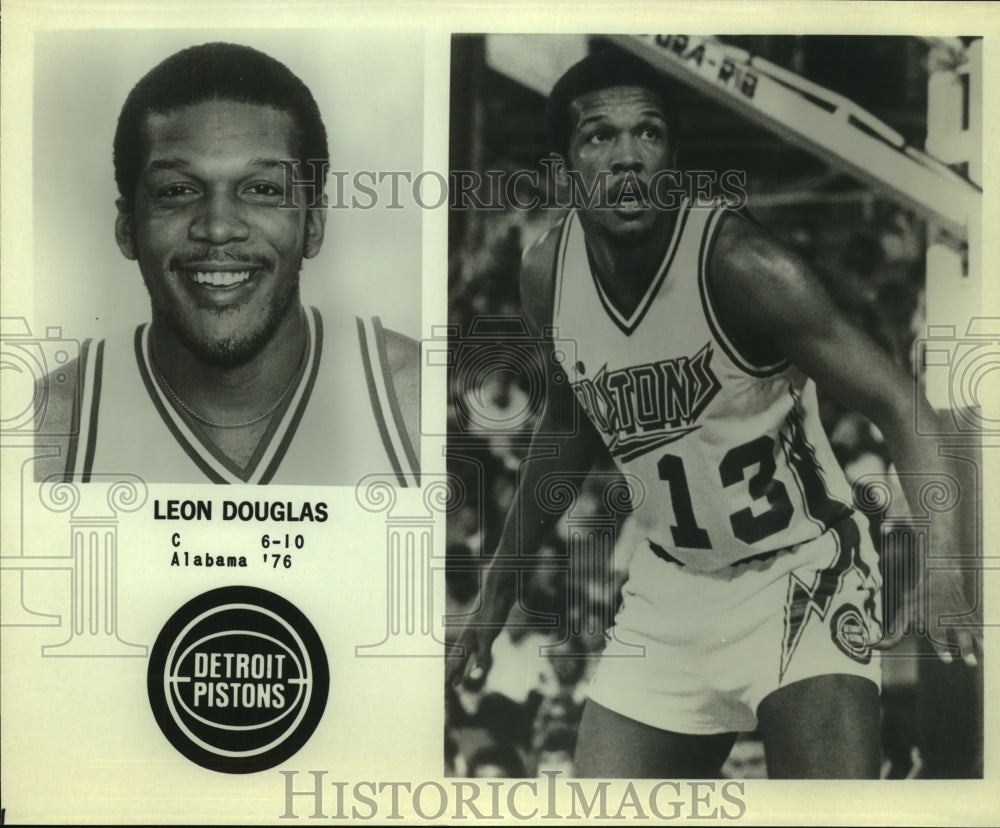 Press Photo Leon Douglas, Detroit Pistons Basketball Player at Game - sas07438 - Historic Images