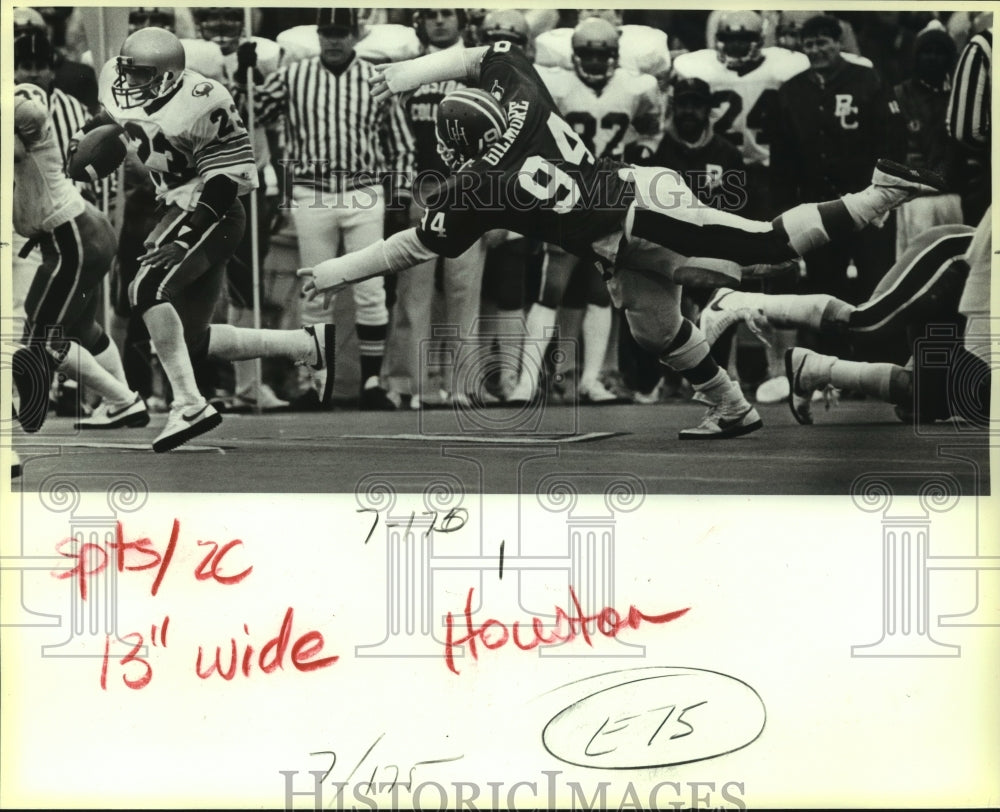 1984 Press Photo College Football Players Troy Stadford and Eddie Gilmore - Historic Images