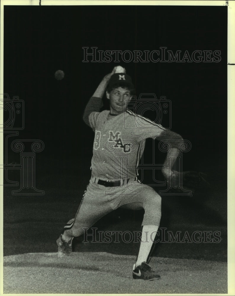 1986 Press Photo MacArthur High baseball pitcher Mike Copple - sas07522 - Historic Images