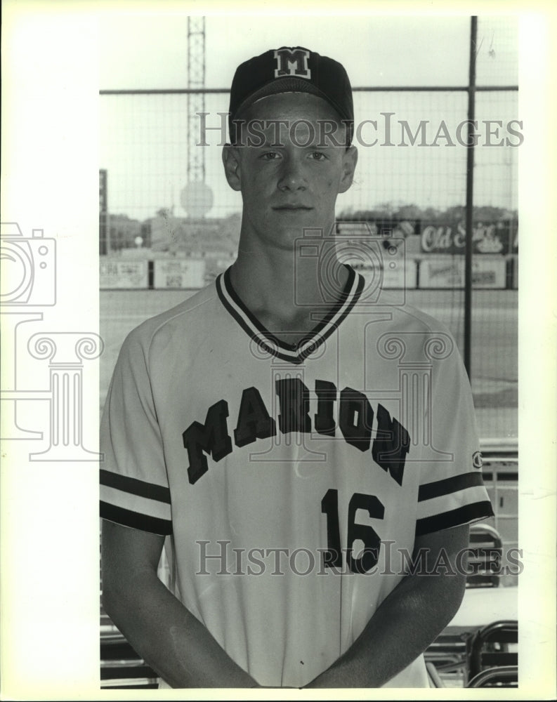 1989 Press Photo A Marion High baseball player - sas07526- Historic Images