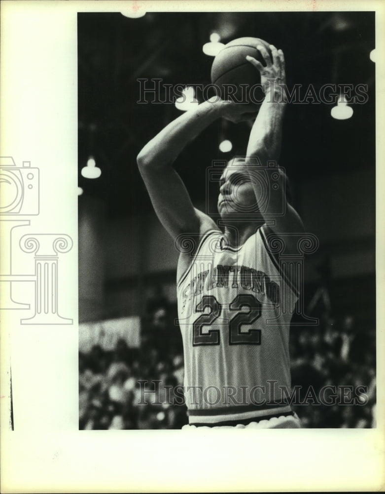 1982 Press Photo Jeff Christensen, San Antonio College Basketball Player - Historic Images