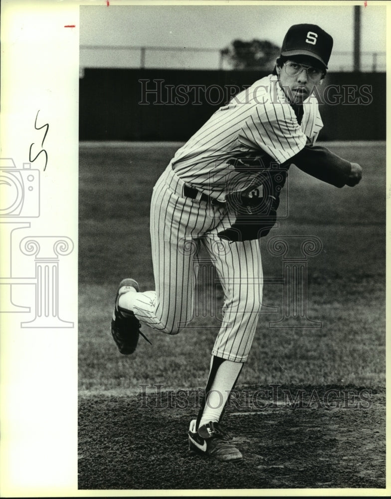 1987 Press Photo Jesse Huerta, South San Antonio High School Baseball Player - Historic Images