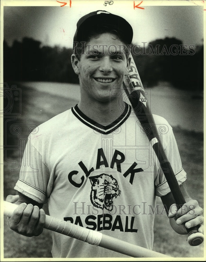 1986 Press Photo William Banfield, Clark High School Baseball Player - sas07671 - Historic Images