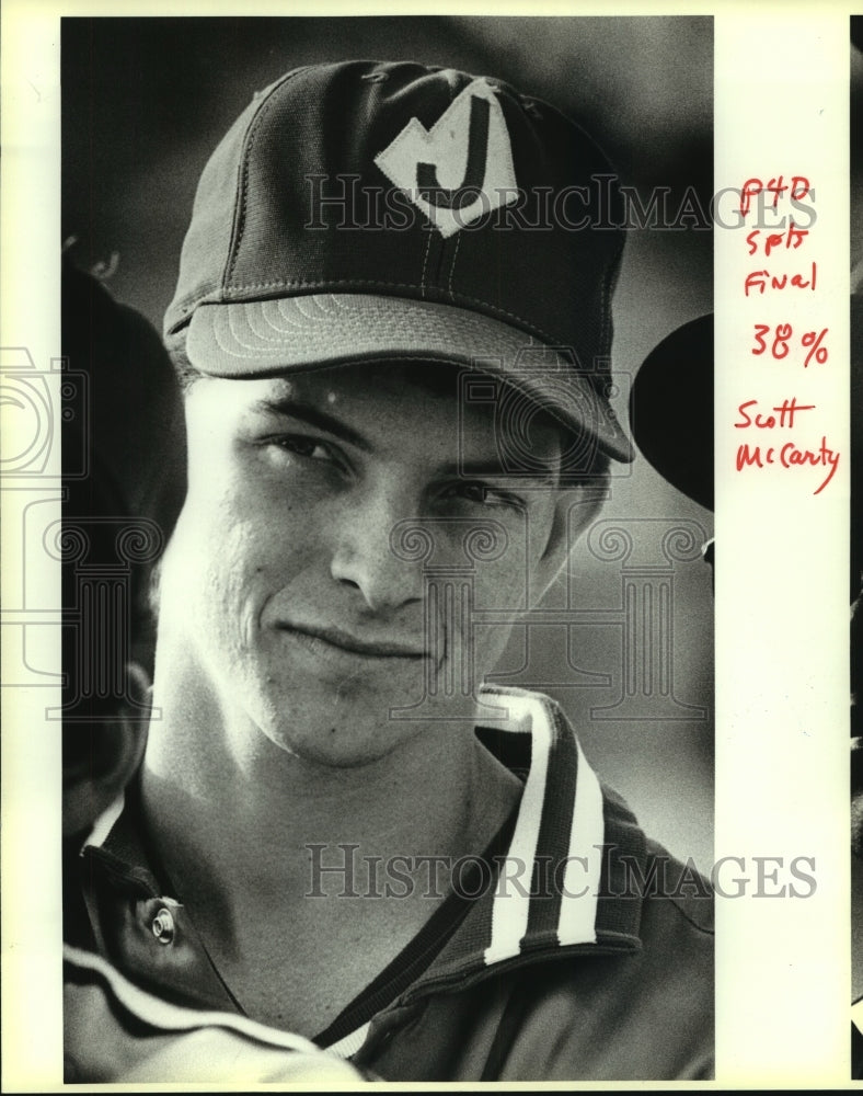 1987 Press Photo Scott McCarty, Judson High School Baseball Player - sas07674 - Historic Images
